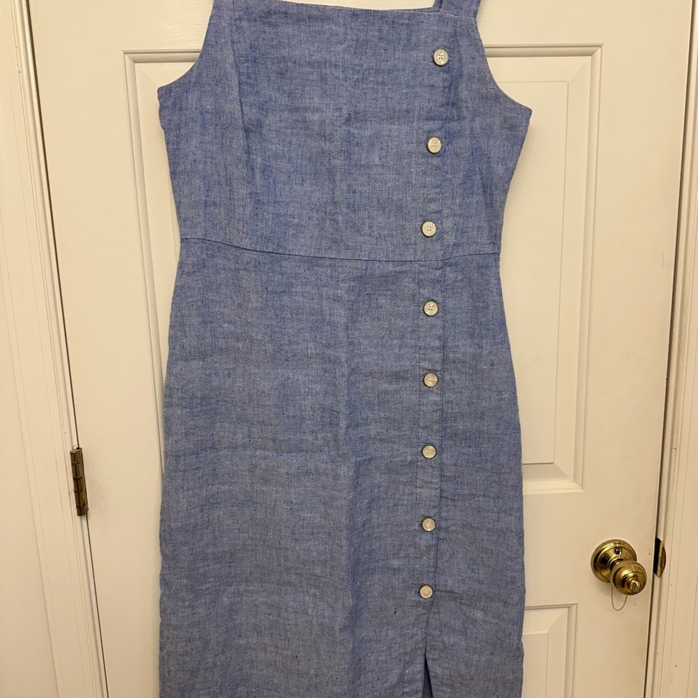 J. McLaughlin Sky Blue Button-Front Midi Dress